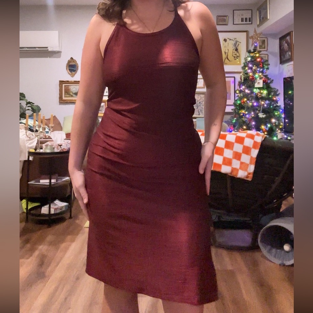 VINTAGE Burgundy Slip Dress - Picture 6 of 6
